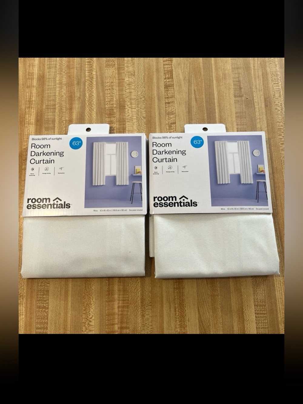 Room Essentials Room Darkening Curtains 63in  Bundle of 2 - Picture 2 of 4